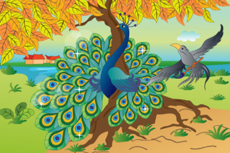 Nhấn vào ảnh để phóng to Sự tích bộ lông quạ và bộ lông công