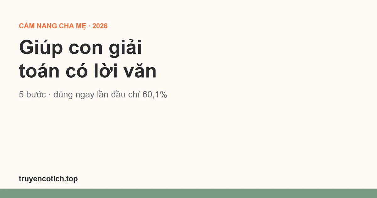 Con học toán có lời văn kém? 5 bước giúp con giải toán có lời văn lớp 1–3