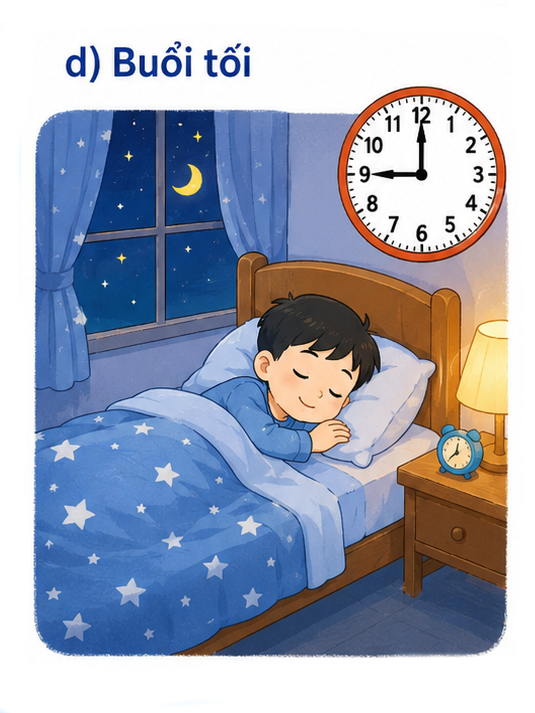 Bạn Nam đi ngủ lúc mấy giờ?