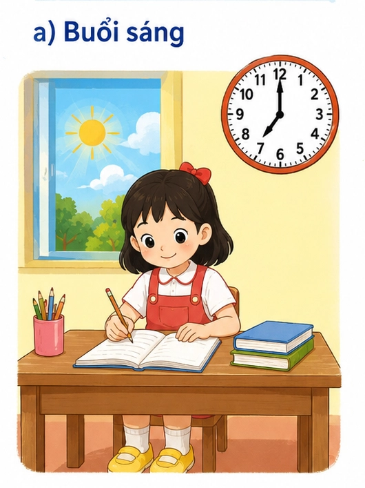 Bạn mai học bài lúc _____.