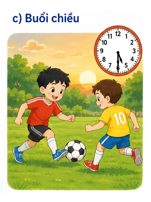 Nam đi đá bóng lúc mấy giờ?