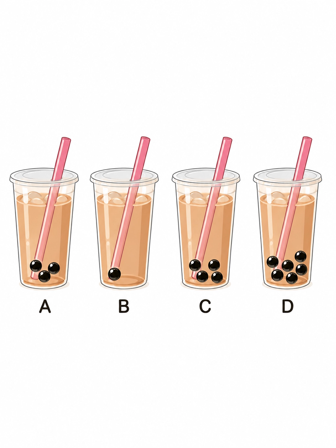 Cốc nào có ít hạt trân châu nhất?