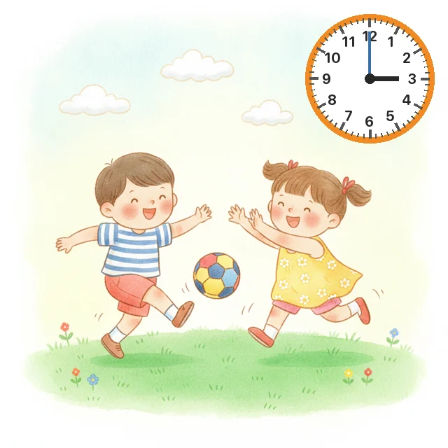Hai bạn đá bóng lúc mấy giờ chiều?