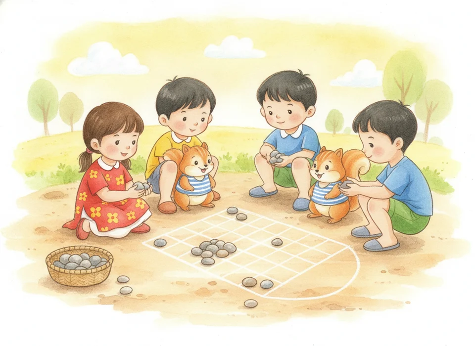 Trong trò chơi ô ăn quan, mỗi ô có 5 viên sỏi. Hỏi 10 ô như vậy có tất cả bao nhiêu viên sỏi?