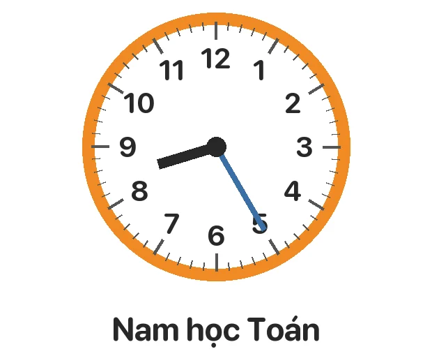 Nam học Toán lúc mấy giờ mấy phút sáng?