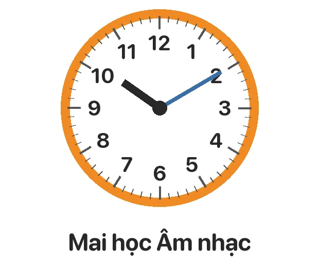 Mai học Âm nhạc lúc mấy giờ mấy phút sáng?