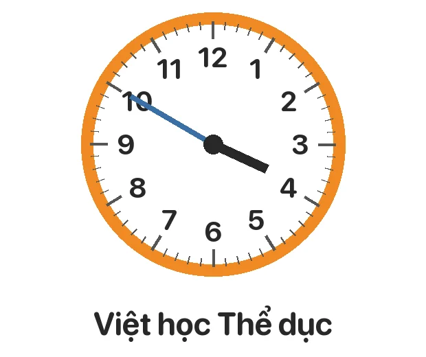 Việt học Giáo dục thể chất lúc mấy giờ mấy phút chiều?